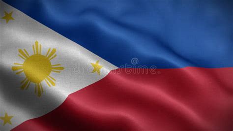 Close Up Waving Flag Of Philippine. Stock Image - Image of harmonious ...