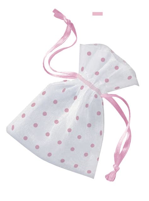 Sachet Blanc Pois Roses Baby Shower Funidelia