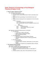 CRCJ 1000C Chap 8 9 Early Theories Of Criminology Psychological