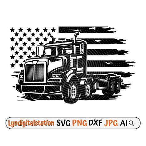 Us Semi Truck Svg Usa Truck Driver Clipart Trucks Cut File 18 Wheeler