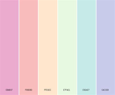 Dusty Pastel Rainbow Pastel Color Palettes