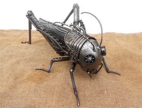 Art Metal Sculpture Steampunk Grasshopper Grasshopper Etsy