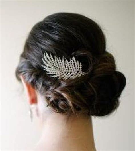 Silver Crystal Leaf Bridal Art Deco Hair Comb Downton Abbey Etsy