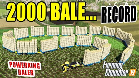 2000 BALE CHALLENGE FS19 WORLD RECORD CRAZY POWERKING BALER