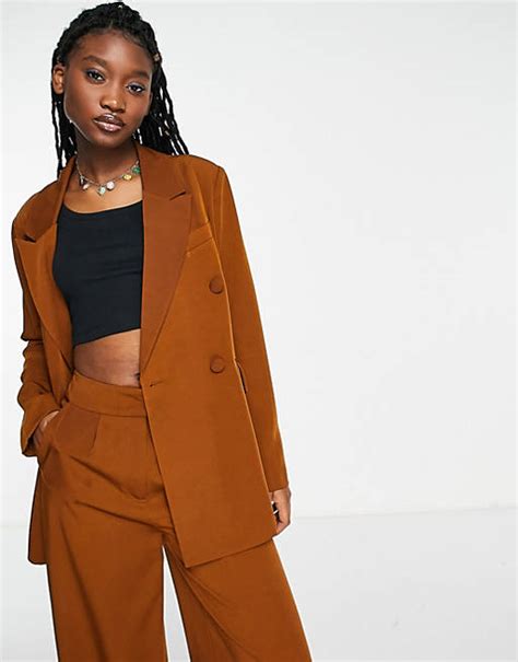 The Frolic Oversized Suit Blazer In Coconut Shell Brown Part Of A Set Asos