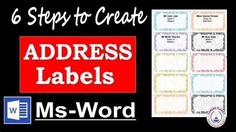 How To Create Address Labels In Word Microsoft Word Tutorial Youtube