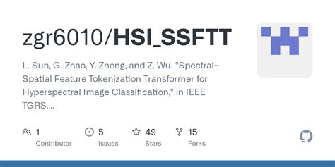 Github Zgr Hsi Ssftt L Sun G Zhao Y Zheng And Z Wu