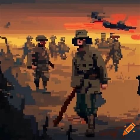 Pixel Art Of World War 1 Frontline On Craiyon