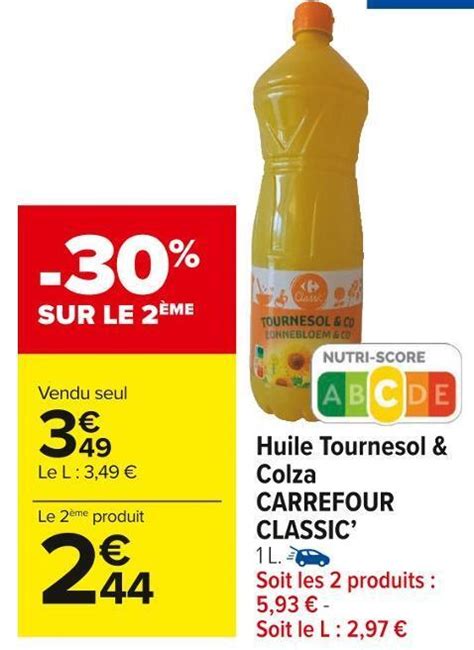 Promo Carrefour Classic Huile Tournesol Colza Chez Carrefour Market