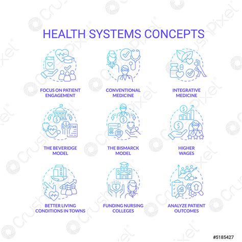 Health Systems Blue Gradient Concept Icons Set Stock Vector 5185427