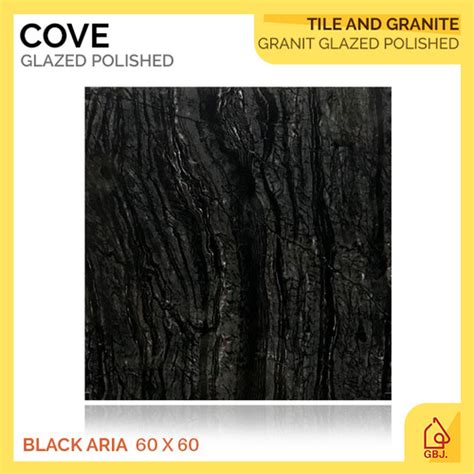 Jual Granit Cove X Black Aria Glazed Polished Granite Tile