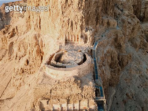 Aerial View Of The Ruins Of Massada Is A Fortress Built By Herod The