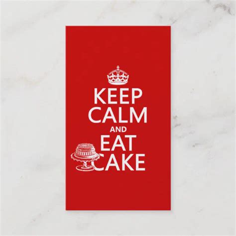 Keep Calm And Eat Cake Business Card Zazzle