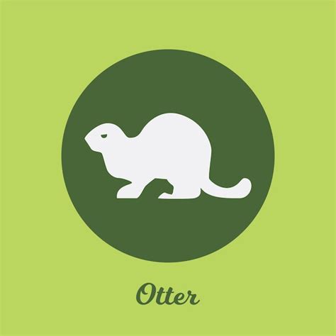 Premium Vector Otter Flat Icon Design Logo Symbol Element