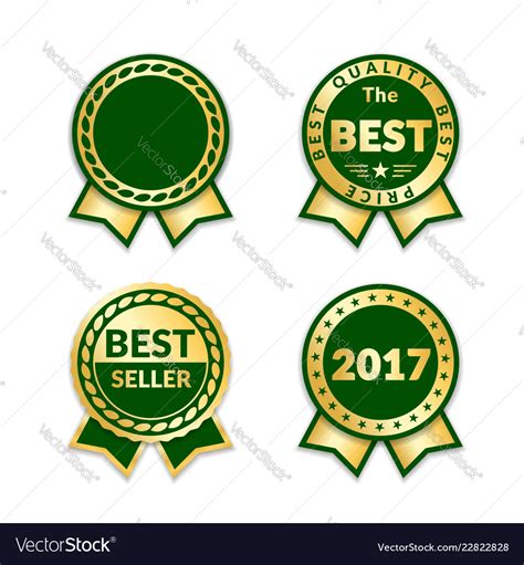 Award Ribbon Best Seller Set Royalty Free Vector Image