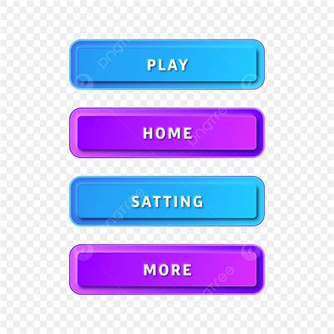 Gaming Set Clipart Hd Png Modern Colorful Game Buttons Set Play