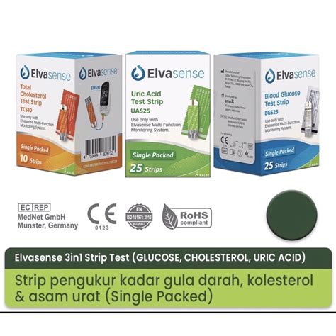 Jual Elvasense 3 In 1 Strip Glucose Urid Acid Dan Cholesterol