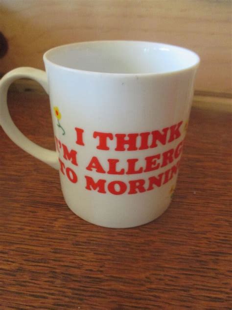 Vintage Snoopy I Think Im Allergic To Morning Ceramic Coffee Cupmug