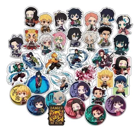 Stickers De Demon Slayer Kimetsu No Yaiba Pack 40 Unidades 599 En