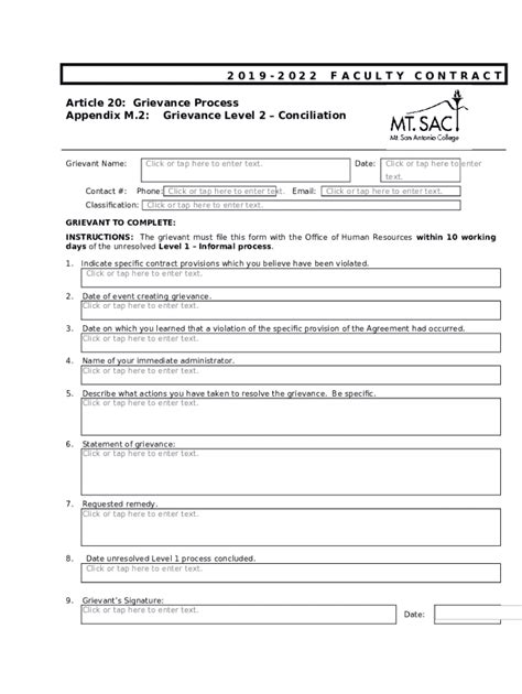 E Faculty Conflict Resolution And Grievance Doc Template Pdffiller