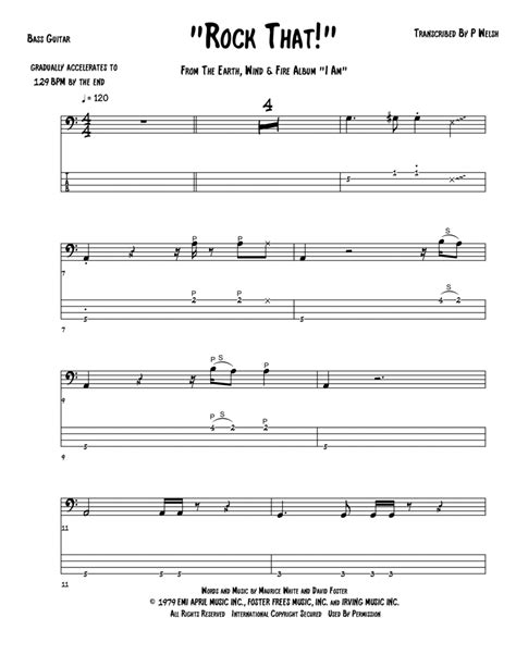 Rock That Arr Accubass By Earth Wind Fire Sheet Music For Bass