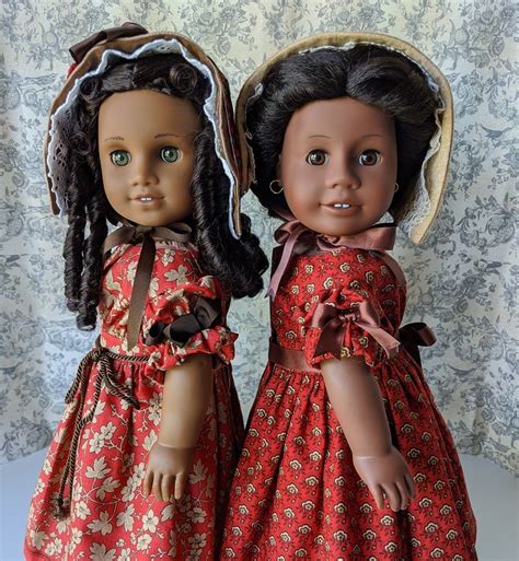 Cecile And Addy In Their 1850s Style Gowns Agpastime Doll Clothes