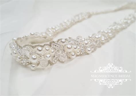 Pearl Bridal Belt Pearl Belt Bridal Belt Beaded Belt Thin Bridal