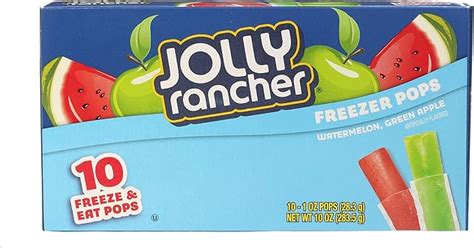 Jolly Rancher Freezer Bar Ice Pops 1oz 283g Pack Of 10