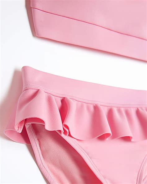 Pink Frill Shoulder Bikini Set River Island
