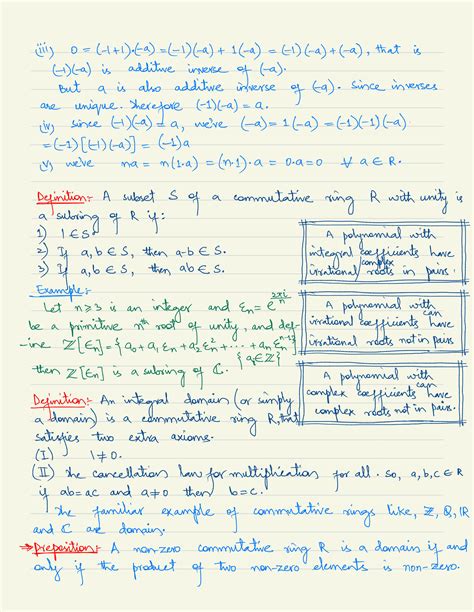 SOLUTION Abstract Algebra Ring Theory Handwritten Studypool