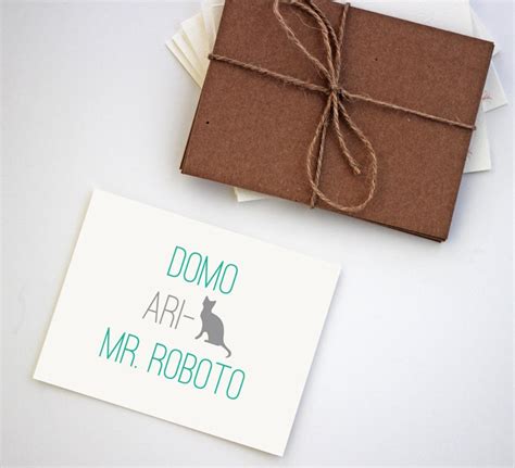 Funny Thank You Card Domo Arigato Mr Roboto Etsy