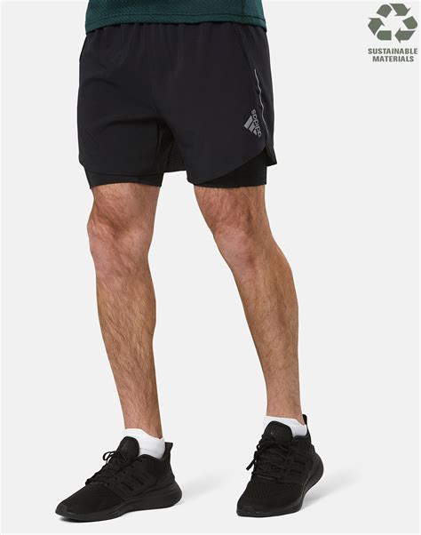 Adidas Mens Designed 4 Running 2in1 Shorts Black Life Style Sports Uk