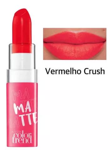 L Piz Labial Rojo Mate Avon Crush Color Trend Mercadolibre