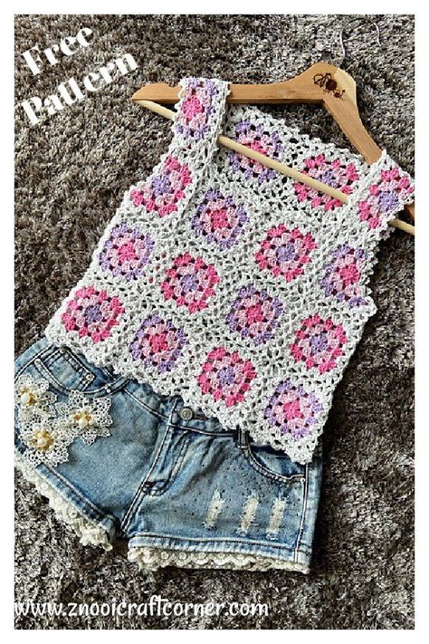 Crochet Granny Square Top Pattern