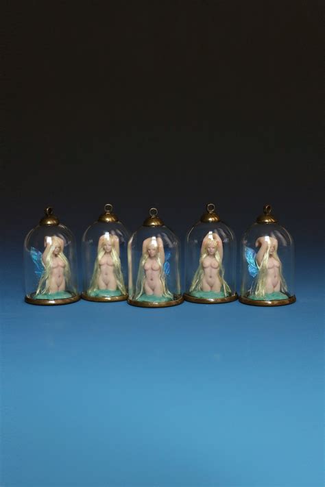 Miniature Blue Butterfly Fairy Sexy Nude Bronze Glass Bell Etsy