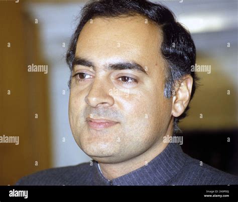 India 198602. Prime Minister Rajiv Gandhi, portrait. Photo Henrik ...