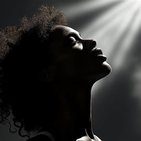 Une Femme Afro Am Ricaine En Silhouette Les Yeux Ferm S Vecteur Premium