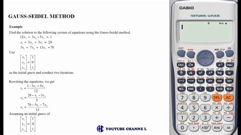 Numerical Solution To Ce Problems Gauss Seidel Method Youtube