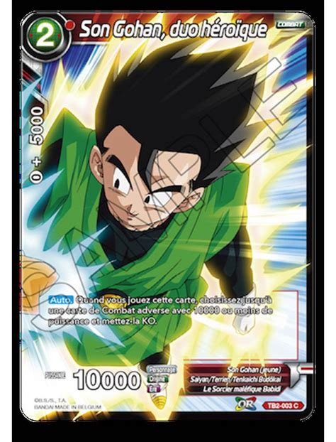 Fr Dragon Ball Super Carte Tb C Son Gohan Duo H Ro Que