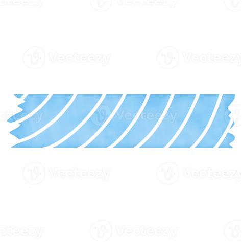 Blue Washi Tape With White Curve Line 24257042 PNG