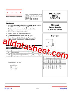 DZ23C51 TP Datasheet PDF Micro Commercial Components