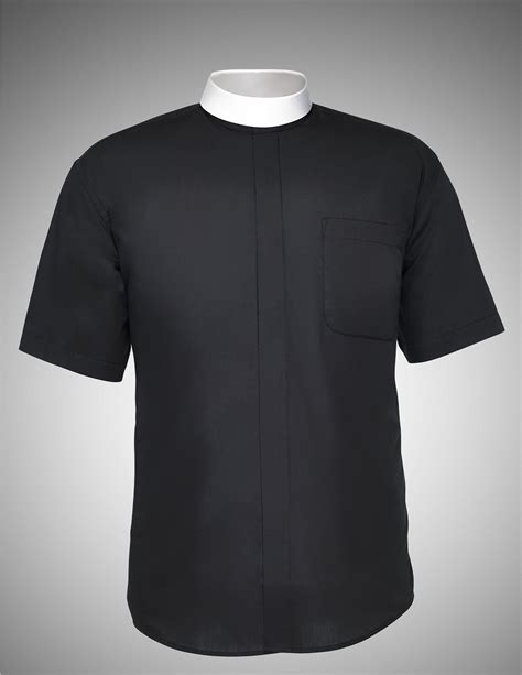 Mens Bishop Collar Clergy Shirts Short Sleeves