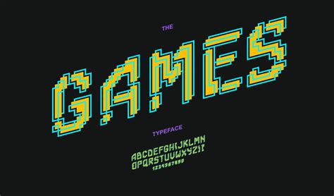 Vector Games Font Bold Style 7654598 Vector Art At Vecteezy