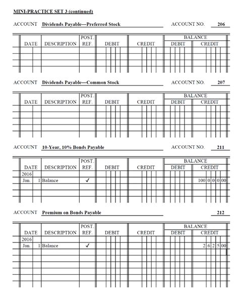 Mini Practice Set 3 Accounting Answers