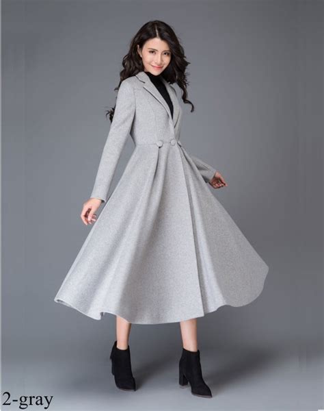 Long Wool Princess Coat Swing Wool Coat Fit Andflare Coat Etsy