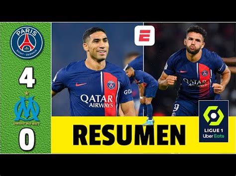 PSG Vs Marsella 4 0 Resultado Resumen Y Goles Del Partido De La