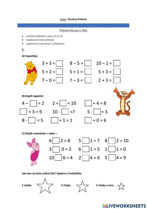 Pracovní list Matematika worksheet