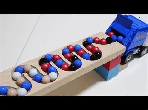 Marble Run Race ASMR HABA Slope Dump Truck Garbage Truck 3