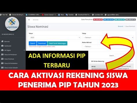 CARA AKTIVASI REKENING SISWA PENERIMA PIP 2023 YouTube