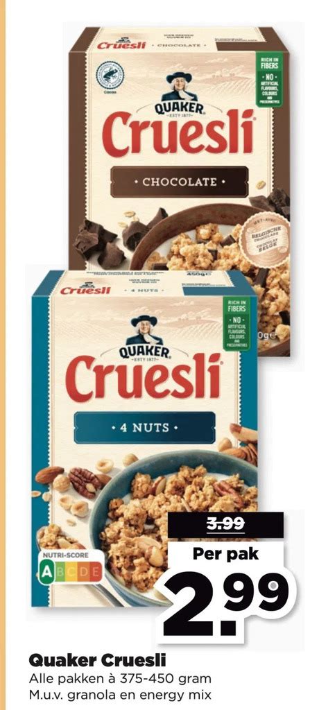 Quaker Cruesli Aanbieding Bij Plus